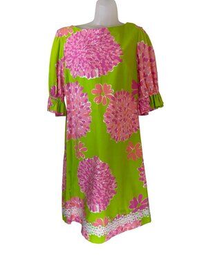 Lilly Pulitzer Bon Bon Bardot Fabric Sleeve Shift Midi Dress Size 12